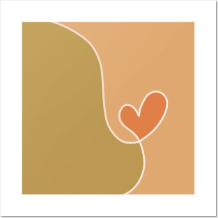 Heart One Line Art - Abstract Heart Single Line - Heart Continuous Line Posters and Art